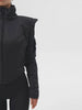 Women's Winter Jacket Wide Shoulder Coat Waist Cinching Cropped Padded Top Street Stand Collar Long Sleeve Irregular Hem Coats