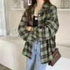 Black Flannel Shirt for Women Long Sleeve Collared Button-Up Tartan Plaid Shirt Jacket Teen-girl Casual Everyday Outfit
