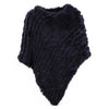 Women's 100% Real Natural Rabbit Fur Knitted Pullover Poncho Lady Cape Genuine Fur Shawl Warm One Size