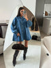 Women's Casual Shirt Button Long Sleeve Denim Dress Loose Pockets Dress