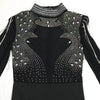 Women Mesh See Through Long Sleeve Diamonds Rhinestones Mermaid Long Dress Fall Evening Sexy Party Dresses Vestidos