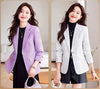 Autumn Winter Female Tweed Woolen Suit Outerwear Women Formal Blazer Ladies Long Sleeve Work Wear Jacket Coat
