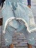Women Streetwear Ripped Out Hole Denim Pants Fall Autumn Loose Safari Style Cargo Harem Hip Hop Jeans