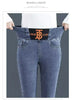 Winter wool mom Jeans Oversize Slim y2k goth Denim Pants Women Skinny blue jean Pencil Stretch Leggings Woman clothing