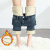 Women's Winter Fleece Warm Jeans Retro Elastic Thickened Comfortable Straight Korean Casual Female Velvet Denim Pants