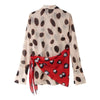 Leopard Print Sheer Chiffon Shirt Style Dress Women Casual Lapel Chic Vacation Mini Dresses Detachable Scarf