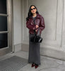 Wine Red Faux Leather Jakcet Outerwear Thicken Zipper Lapel Pu Coats Autumn Winter Streetwear Ladies Tops Women