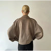 Women Stand Collar Spring Woolen Coats Single Breasted Loose Female Long Sleeve Jacket Office Lady Street Short Coat