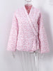Y-neck Lace-up Cotton Coat Pink Floral Padded Jacket Loose Sweet Casual Japanese Cardigan Cotton-padded Coats Lady Warm Overcoat