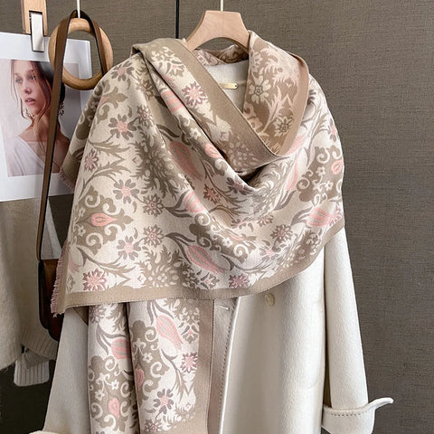 Winter Warm Cashmere Scarf for Women Pashmina Blanket Thick Shawl Wrap Neckerchief Bufanda Echarpe Poncho