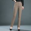 Spring and Autumn Khaki High Waist Straight Baggy Pants Women, Navy Middle-aged Mom Stretch Casual Trousers,Plus Size M-8XL
