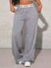 Women's Pants High Waist Webbing Loose Women's Wide Leg Pants Solid Colour Casual Female Pants Autumn Daily Wear