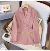 Blazer Women Spring Casual Long Sleeve Outerwears Slim Black Double Blazers Feminino Jackets Streewear