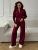 Women's Knit Zip Up Cardigan Wide Leg Pants Set Soft Fabric Cropped Elastic Waist Autumn Winter Sweater