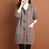 Autumn Winter Thicken Sweaters5XL Large Size Hooded Knitted Outerwear Women's Cardigan Sweater Knitting Jacket