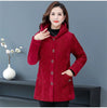 2026New Autumn Winter With Velvet Cotton-padded Jacket Women Mid-Aged Mother Hooded Floral Plus Velvet Warm Parkas Coat Female