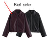Autumn Winter Women's Moto Biker Zipper Long Sleeve Jacket Faux Leather Jacket Outerwears Causal Coats