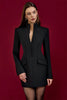 Long Sleeve Single-breasted Sexy Mini Blazer Dress Women Turtleneck Two Pocket Club Party Blazers Dress Office Lady