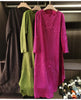 Embossed Pleated Women's Dress Spring Loose Simple Solid Color Long Sleeve Famale Clothing 2DB6616