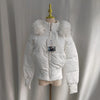 Fur Collar Hoody Slim Waist Bread Parkas Elegant Warm Women Clothing Lovely Zip Patchwork Casual Coats