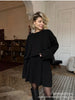 Autumn Solid Color O-neck Sweater Dress Sets Women's Clothing Long Sleeves Fishion Style Loose Knitted Short Skirt Set