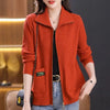 Knitted Cardigan Jacket Women Sweater Autumn Winter Lapel Zipper Sweater Jacket Loose Solid Outerwear Female Sweatshirt Tops