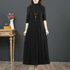 Autumn/Winter Women Knitted Dress Solid Loose Pullover Half High Collar Long Knitted Sweater Dress Female High-Quality