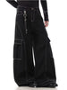 Cyber Y2K Streetwear Black Baggy Women's Cargo Jeans Pants For Woman Clothing Wide Leg Gothic Punk Loose Fit Denim Trousers