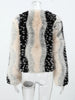 Women Color Block Faux Fur Coat Casual Round Neck Long-sleeved Fluffy Warm Crop Coats Winter Lady Chic Daily Street Jacket