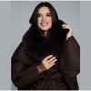Thicken Cotton Jackets Women Long Sleeves Detachable Fur Collar Lace Up Pockets Coats Female Winter Chic Warm Outwears