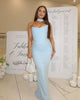 Elegant Women 2 Piece Dress Set Maxi Wedding Guest Dress Lace Up Crop Top and Maxi Skirt Set Formal Event Dress