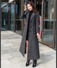 Woolen Women's Coat Korean Version Thick Long Autumn/Winter Slim fit Plaid Woolen Coat Over Knee Trench Coat for Women Wlf