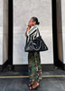 Women's Camouflage Wide Leg Pants Loose Casual High Waist Trousers Vintage Pockets Cropped Pants Streetwear Harajuku Capris