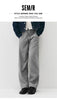 Women Pants Fleece Lined Panelled Design Loose Fit Barrel Leg Elastic Waist Minimal Style Everyday Style Winter