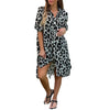 Elegant Women's Loose Dresses Spring Autumn Casual Leopard Print Shirt Dress Herbst Kleider Vestido Femininos