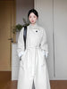 Autumn Simple Style Korean Long Stand-up Collar White Trench Coat Women's Trench