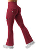 Essential Women's Fitness Pants: High-Waisted Flared Workout Pants with Pockets, Shaping and Tummy-Control Fitness Pants