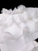 White Pleated Chiffon Maxi Dress Tierred Ruffled Collar Puff Sleeves Women Elegant Events Weddings Special Occasions