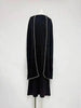 High Neck Cape Sleeve Slim-Fit Maxi Dress Pearl Trim Solid Color Floor Length Modest Abaya Style Formal Occasion Women