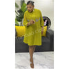 Autumn and Winter Africa Women's Clothing Solid Color Splicing Dress Pleated Loose Women's Cardigan Dresses