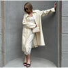 Oversize Women's Stand Collar Trench Coat Full Sleeved Single Breasted Pocket Side Split Long Windbreaker Autumn Lady Outwear