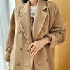 101801 Women Coat Winter Women's Jacket 10% Cashmere 90% Wool Classic Camel Wool Coat