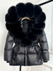 Lagabogy Real Fox Fur Collar Winter Women Hooded Puffer Jacket 90% White Goose Down Coat Female Thick Waterproof Outerwear