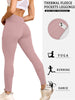 Women's Winter Thermal Leggings with Pockets - High Waisted Fleece Lined Tummy Control Thick Warm Tights for Workout Running
