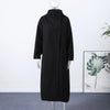 Chic Stand Collar Long Woolen Coats Women Loose Puff Sleeve Single Breasted Solid Warm Overcoat Autumn Winter Lady Outwear