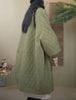 Oversized Diamond Plaid Down Cotton Jacket European Women Coat Long Lightweight Cotton Jacket Winter Parka Coat Female