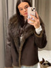 Retro Faux Fur Women Coat Urban Thicken Lapel Long Sleeve Single Breasted Female Outwear Autumn Winter Chic Lady Jacket