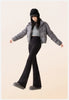 Winter High Waist Flared Pants Women Tummy Control Velvet Bell Bottom Trousers Thick Warm Wide Leg Pants Casual Streetwear Fashi