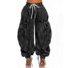 Women Streetwear Drawstring Fly Denim Pants Autumn Loose Safari Style Cargo Harem Hip Hop Jeans