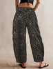 Women's Basic Versatile Street Casual Comfortable Loose Printed Leopard Print Straight Leg Women's Jeans